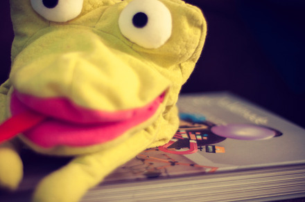 Happy frog stock photo
