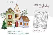 2026 CALENDAR | COLORING BOOK, a Seasonal Illustration by ChristinaDesigns (Thumbnail 3 of 5)