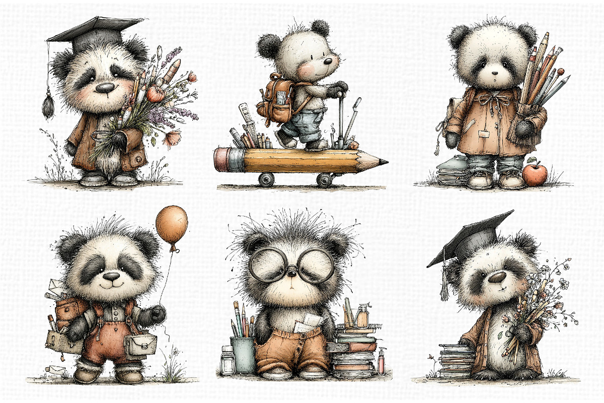 Back to School Panda Clipart, an Animal Illustration by Libby Wishes (Photo 4 of 5)