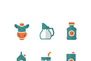 Set flat icons of milk, a Duotone Icon by motorama