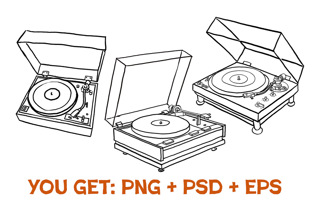 Record player illustrations, an Illustration by Serifs & Whiskey (Photo 5 of 5)