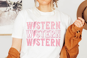 Western Cowgirl Sublimation Design