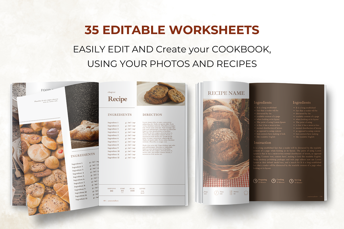 Aesthetic Recipe Cards Template, a Magazine Template by Digital By Nikoleta (Photo 4 of 11)