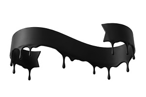 black banner, transparent background