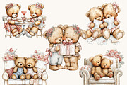 Watercolor Teddy Bear Hugs Clipart, an Object Illustration by Design Scotch (Thumbnail 6 of 9)