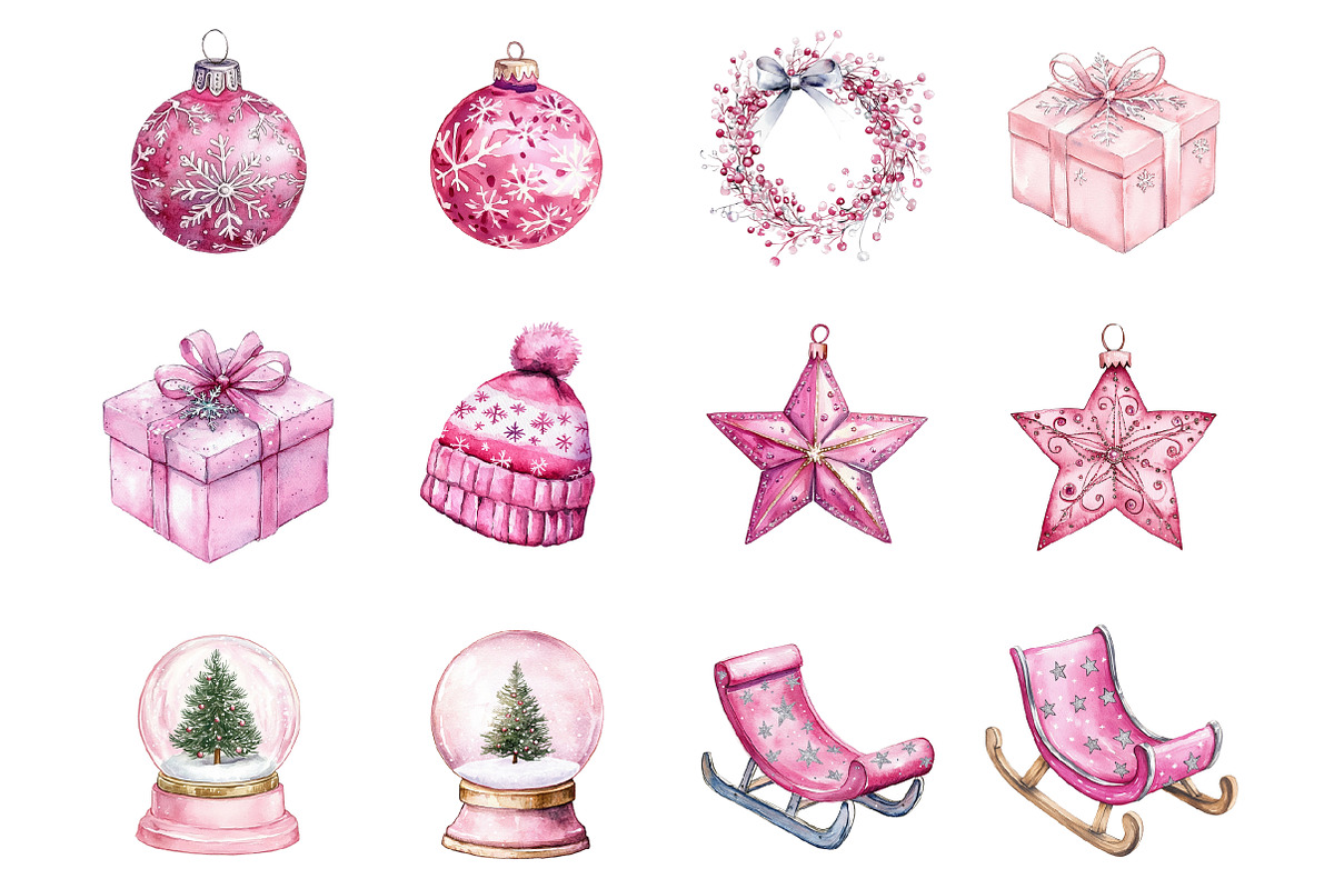 Pink Christmas Doodles, an Illustration by Design Market (Photo 2 of 3)