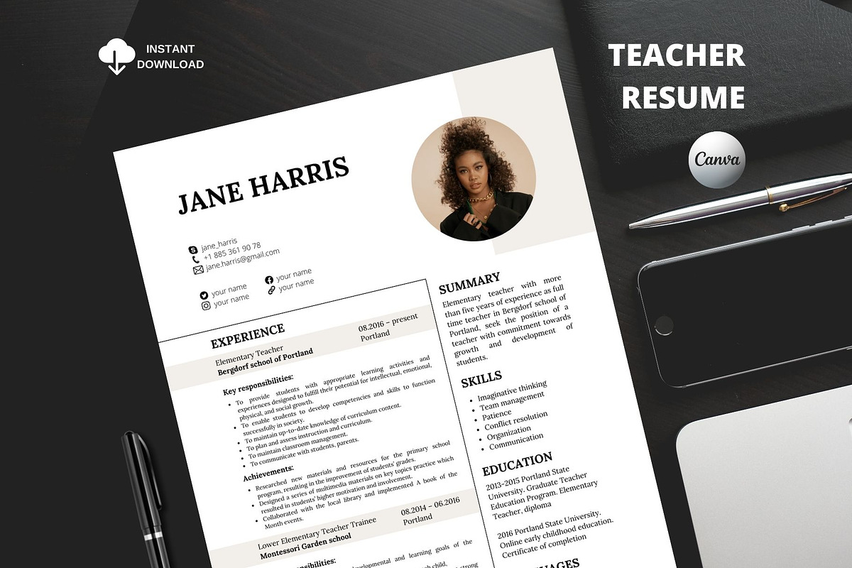 Teacher Resume|CV + Cover letter, a Resume Template by MediaKitTemplates (Photo 5 of 9)