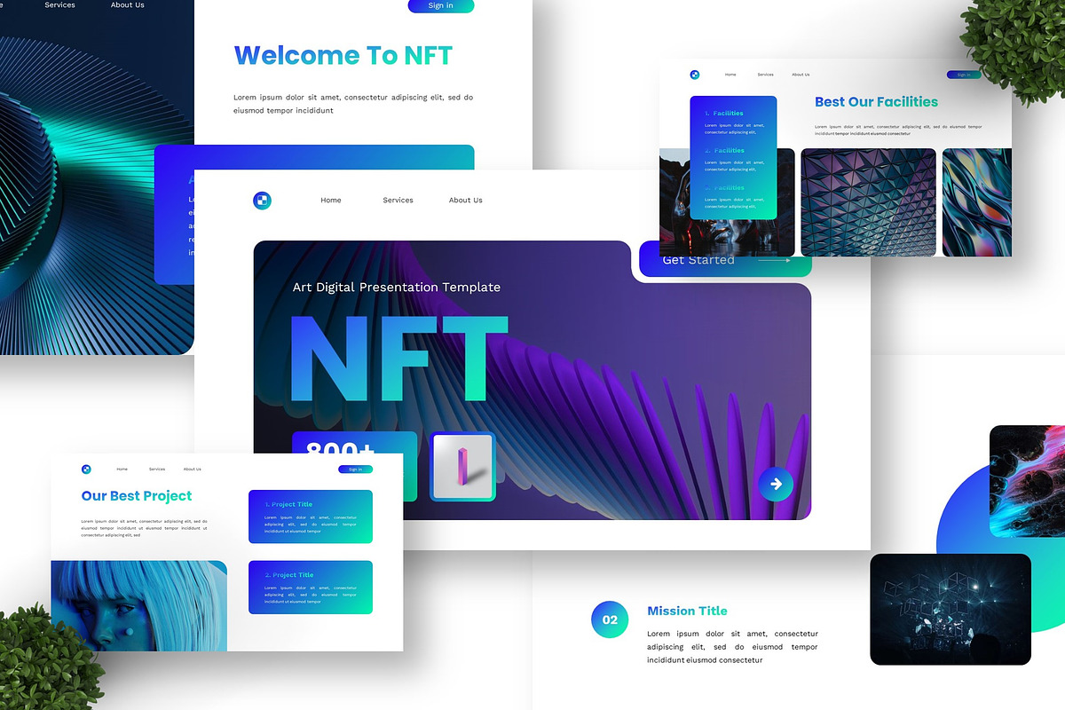 NFT - Art Digital Google Slide, a Presentation Template by Deepslide Studio (Photo 4 of 4)