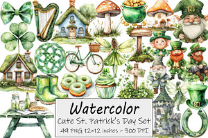Cute St. Patrick's Day Clipart, an Illustration by Design Market