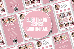 Blush Pink QR Business Card