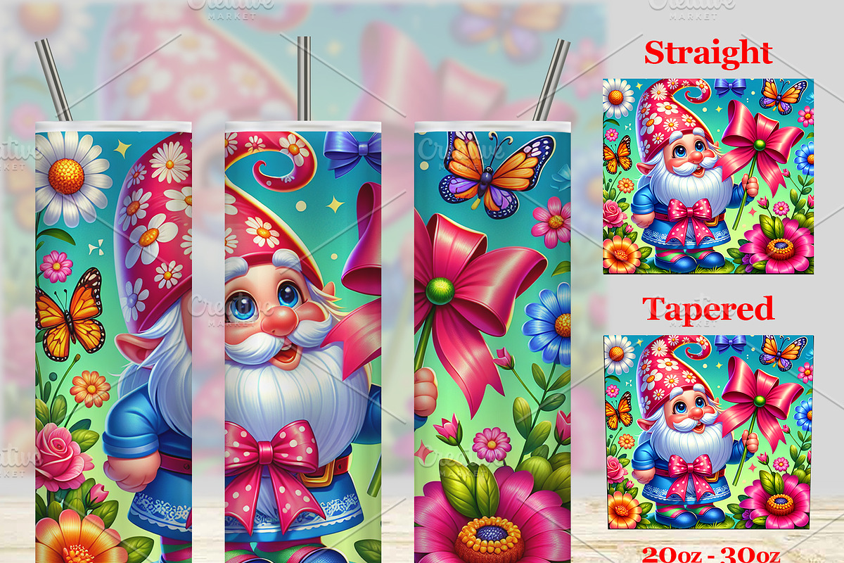 Easter Gnome Tumbler Wrap PNG, a Poster Template by efuturestudio (Photo 1 of 2)