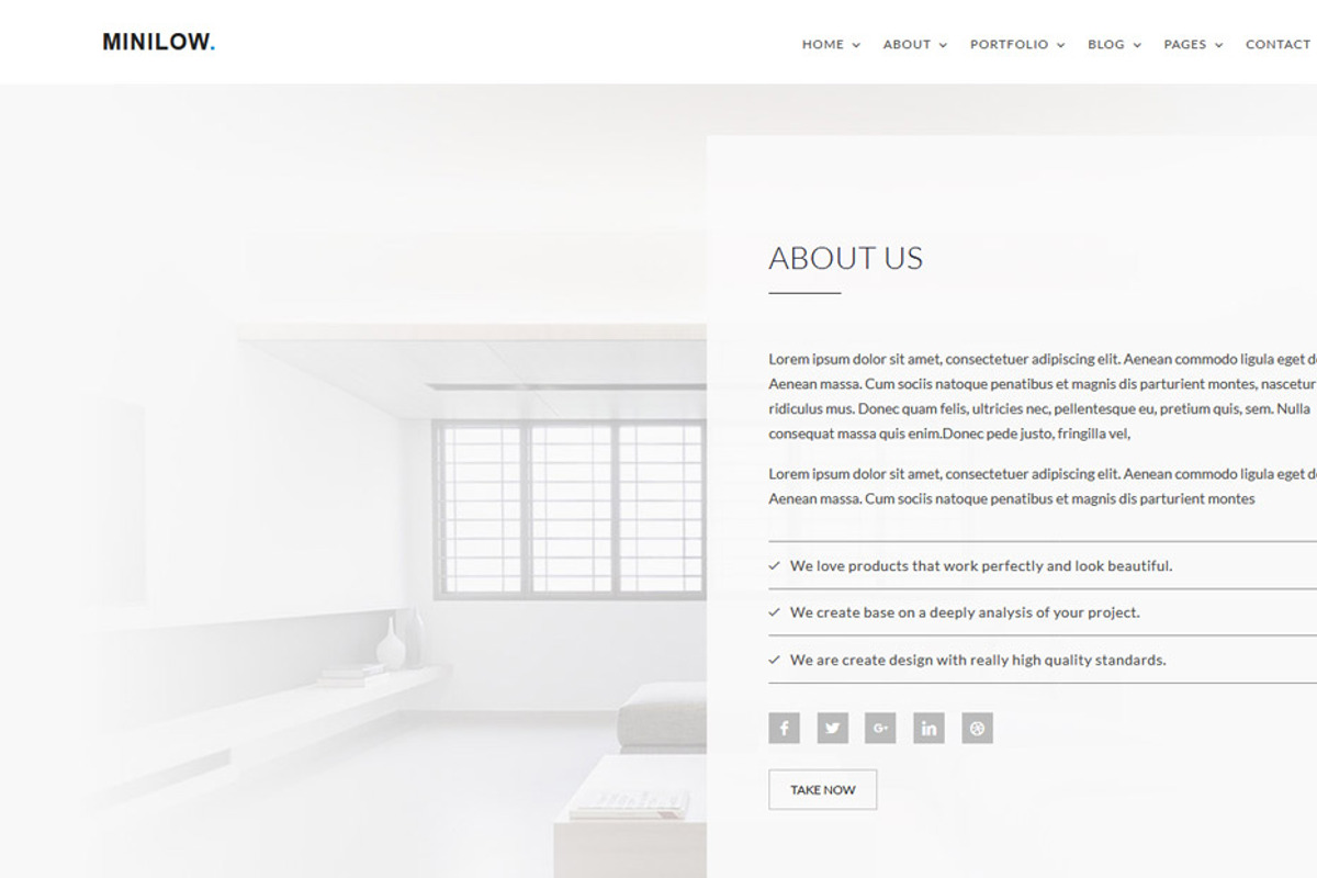 Minilow - Minimal portfolio template, a HTML Template by techboot (Photo 6 of 6)
