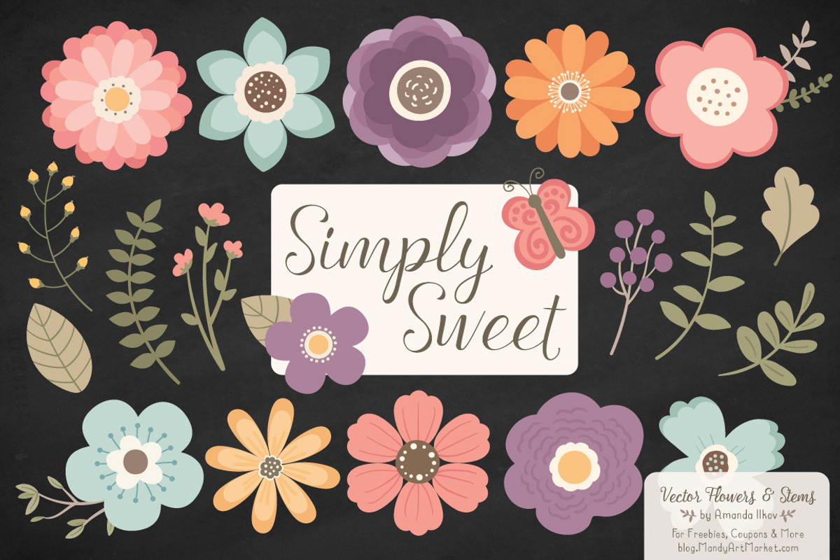 Vintage Floral Clipart & Vectors, an Illustration by Amanda Ilkov (Photo 2 of 4)