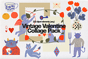 Vintage Valentine Collage Pack, an Object Illustration by Aleks.Flaks (Thumbnail 1 of 18)