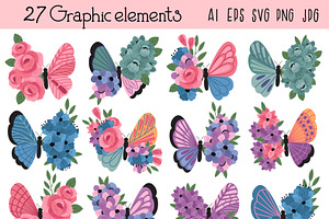 Floral Butterfly Collection