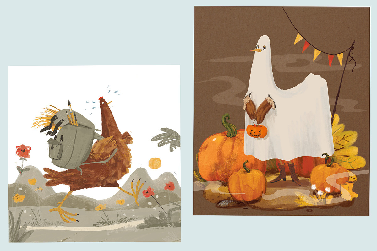 Happy Chickens, an Animal Illustration by Dashnpro (Photo 7 of 8)