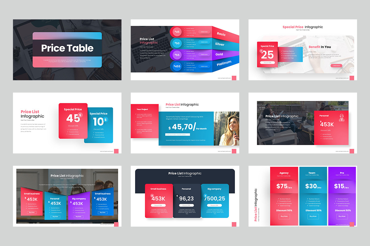 Price Table Keynote Templates, a Presentation Template by Stock Shape (Photo 3 of 3)