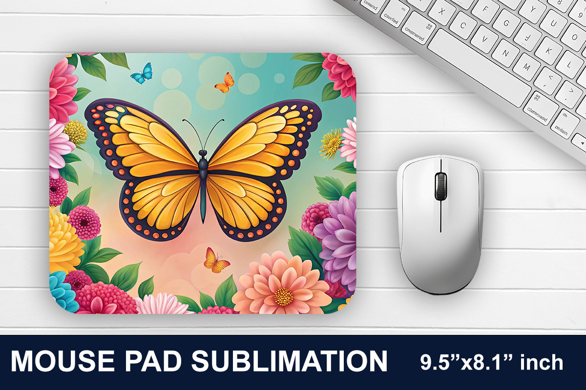 Floral Butterfly Mouse Pad Bundle, a Graphic by crative8112 (Photo 10 of 10)