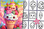 Cute Kawaii Food Coloring Book, an Animal Illustration by Printable Design Store (Thumbnail 1 of 7)
