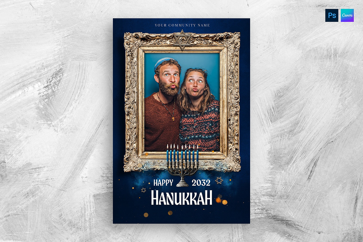 Hanukkah Flyer Template, a Flyer Template by BrandPacks (Photo 1 of 3)
