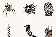Black & White Checkered Halloween, a Seasonal Illustration by BusyDaydesign (Thumbnail 6 of 9)