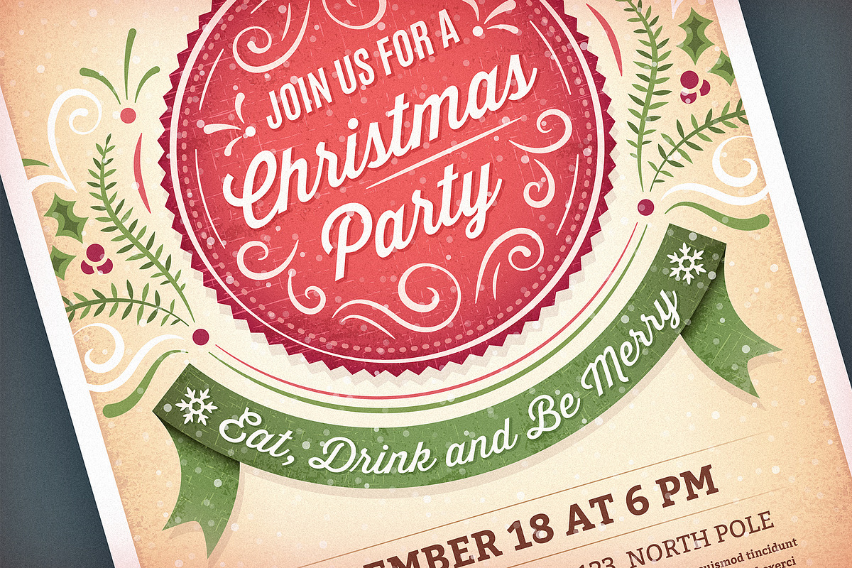 Christmas Party Invitation, an Invitation Template by Mera Pixels (Photo 1 of 3)