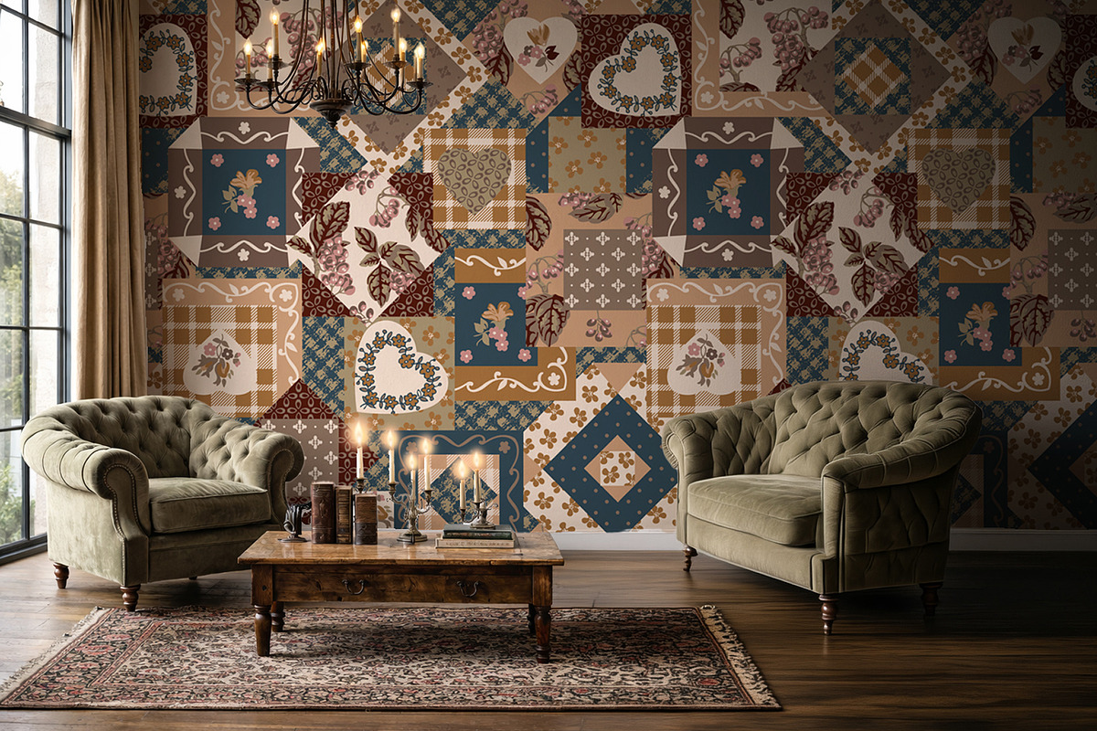 Vintage Patchwork Floral Pattern, a Pattern Graphic by StudioGlouna (Photo 4 of 5)