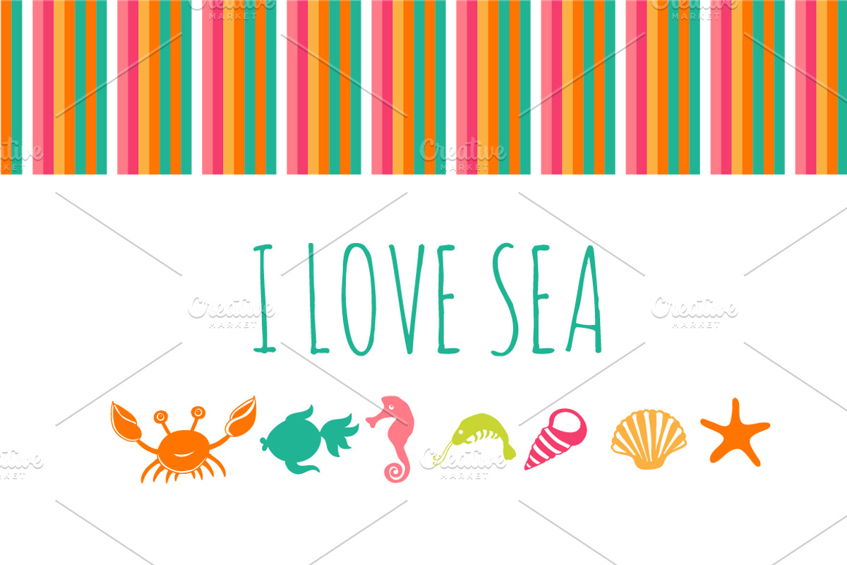 Pattern with underwater life preview 2