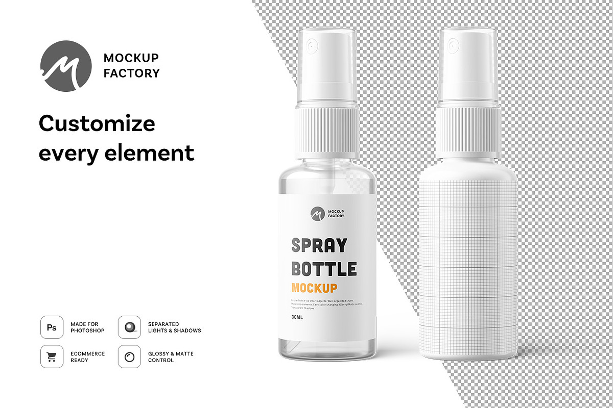 Spray Bottle Mockup, a Packaging Mockup by Mockup Factory (Photo 2 of 3)