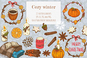Cozy winter, a Seasonal Illustration by HmarkaShop (Thumbnail 2 of 3)