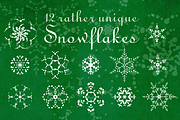 12 Complex Vector Snowflakes, an Object Illustration by Penina (Thumbnail 1 of 2)