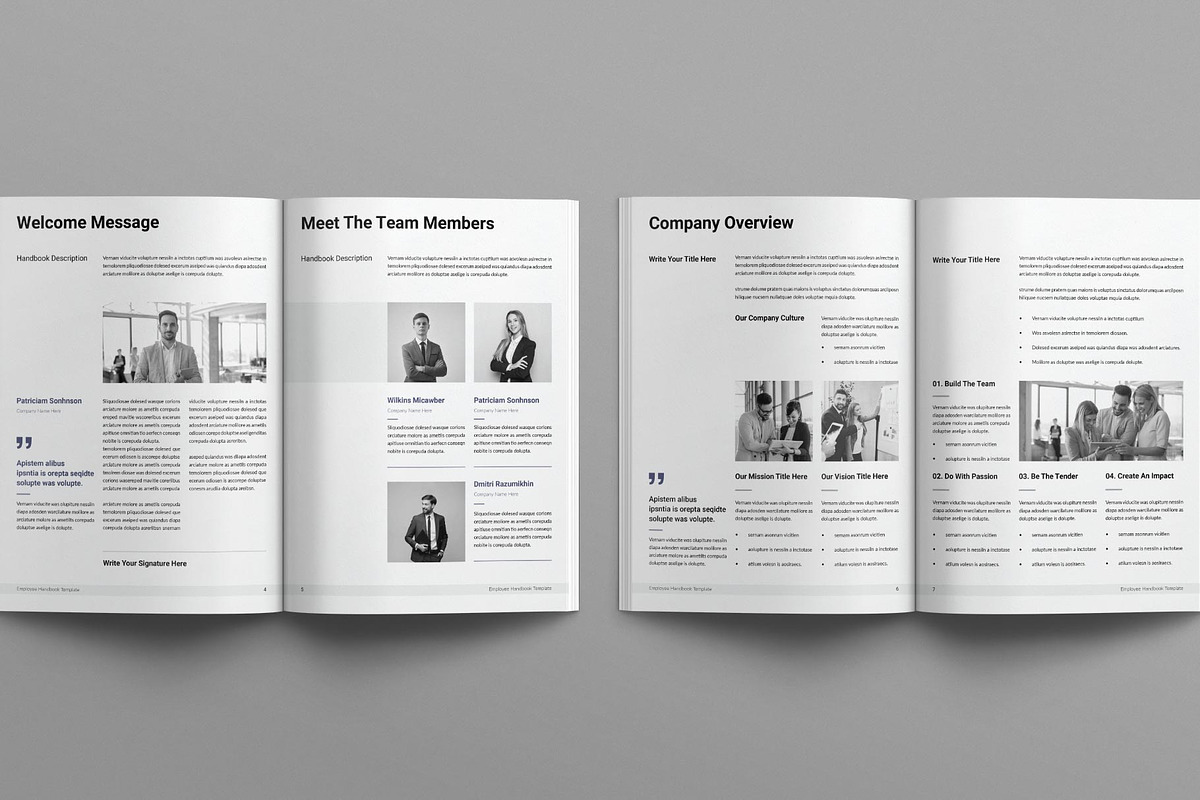 Employee Handbook Template, a Brochure Template by E-Type (Photo 3 of 10)