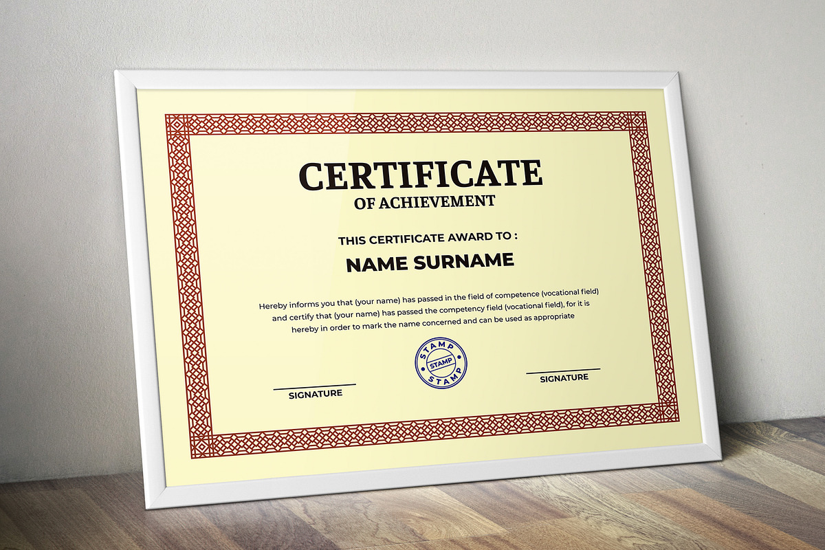 Certificate Template, a Templates & Theme by suhadidesign (Photo 1 of 5)