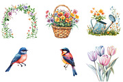 Watercolor Springtime Clipart PNG, an Illustration by Designking (Thumbnail 5 of 5)