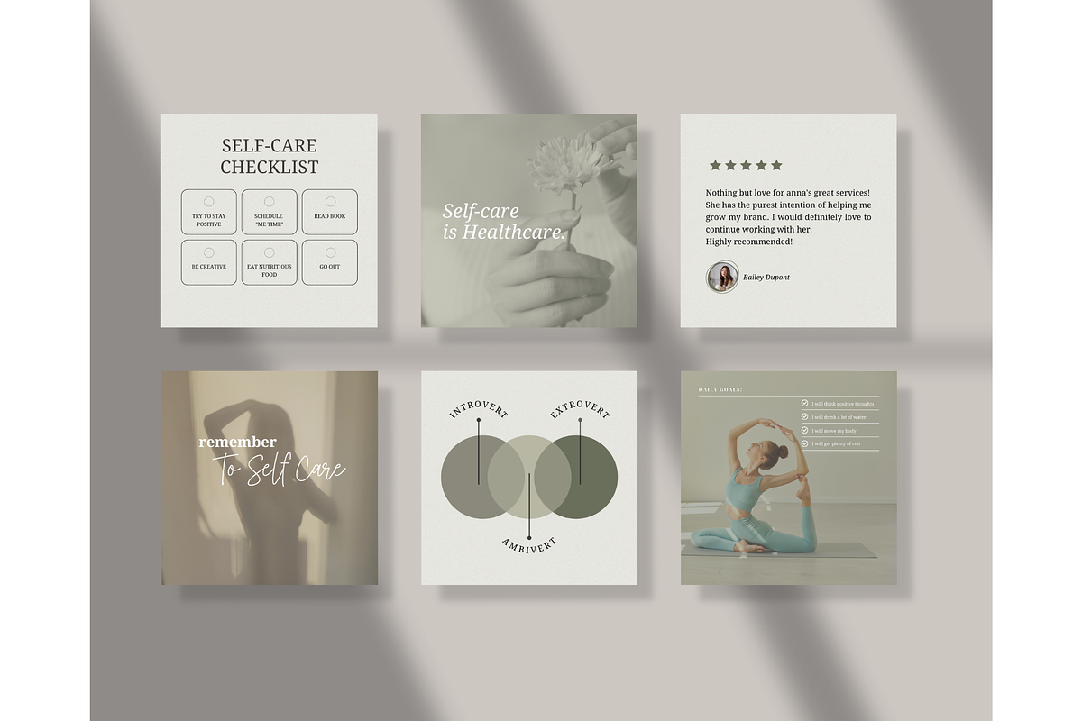 Self Care Instagram Coach - Canva, a Social Media Template by ...