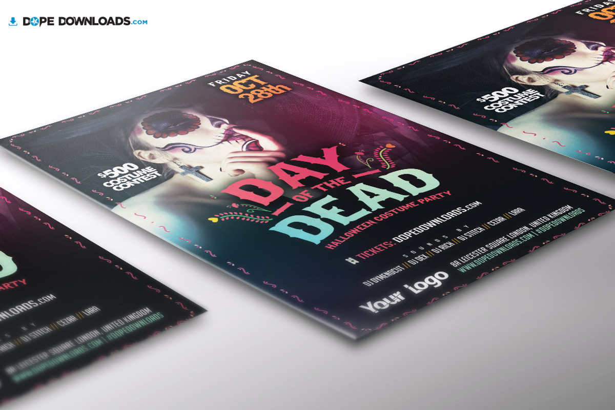 Day of the Dead Flyer Template, a Flyer Template by DopeDownloads (Photo 3 of 3)