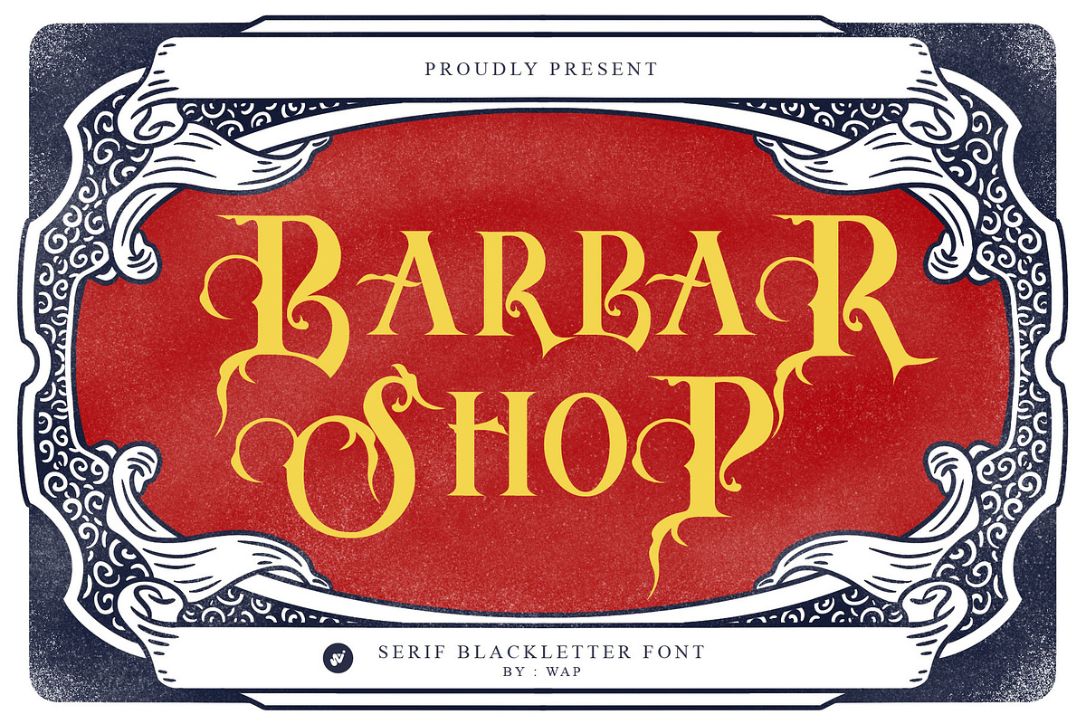 Barbar Shop - serif blackletter, a Blackletter Font by WAP (Photo 1 of 7)