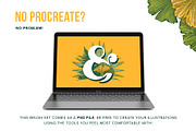 12 Leaf Procreate Stamp Brushes, a Brush Add-On by Riveros Illustration (Thumbnail 11 of 11)