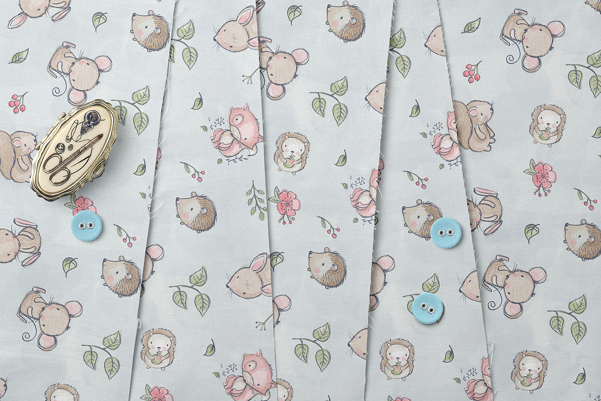 Cute Woodland Animals Pattern, a Pattern Graphic by StudioGlouna (Photo 3 of 6)