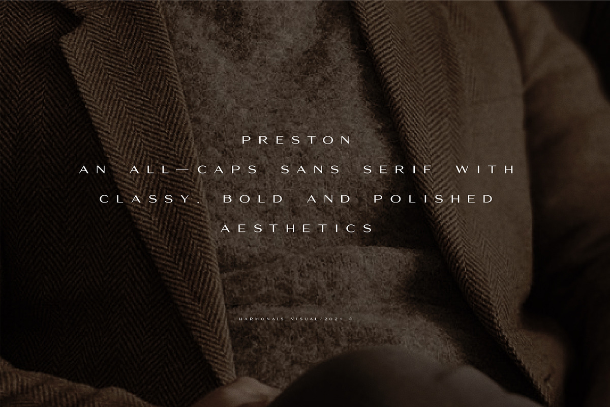 Preston - Classy All-caps Sans, a Sans Serif Font by Harmonais Visual (Photo 2 of 10)