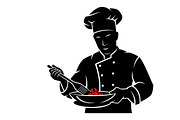 High-quality chef cooking silhouette, an Illustration by Amazin_art (Thumbnail 3 of 31)