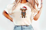 Christmas Lights Highland Cow Png, an Illustration by Watercolor design (Thumbnail 6 of 6)