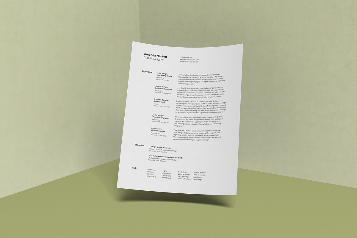 Baseline Resume Template, a Resume Template by Cassandra Cappello (Photo 2 of 2)