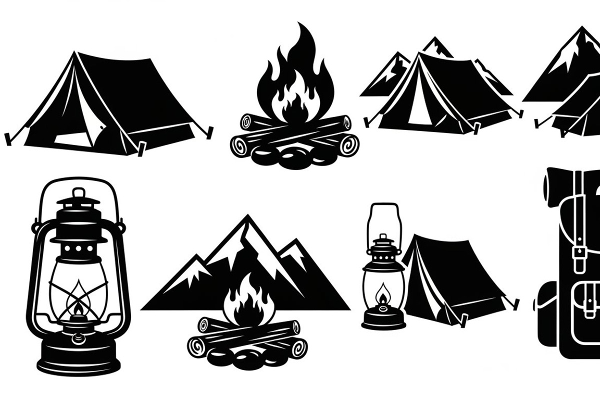 Camping Adventure Silhouette Icon, an Illustration by Artivon (Photo 29 of 51)