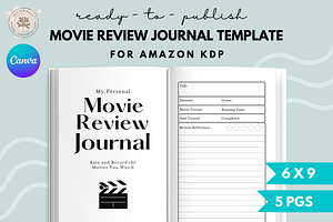 Movie Review Journal Template KDP