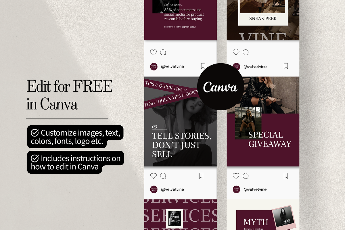 Marketing Agency Canva Instagram Kit, a Squarespace Template by Warmsoulgallery (Photo 4 of 11)
