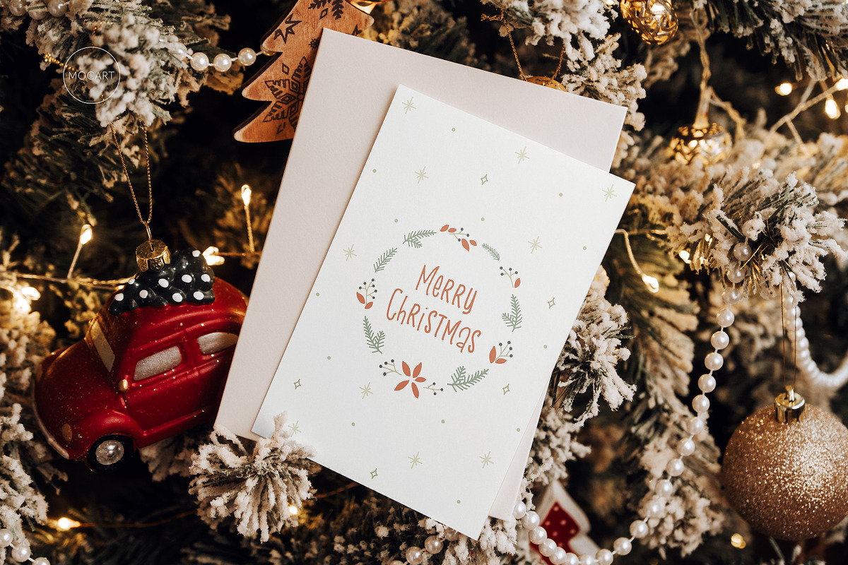 Christmas postcard mockup set 1 v1, a Print Template by Mocart (Photo 8 of 14)