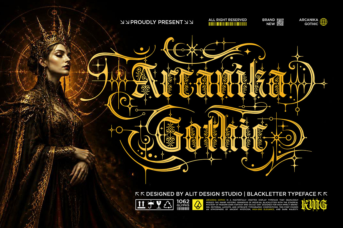 Arcanika Gothic Typeface, a Blackletter Font by alit design (Photo 1 of 20)