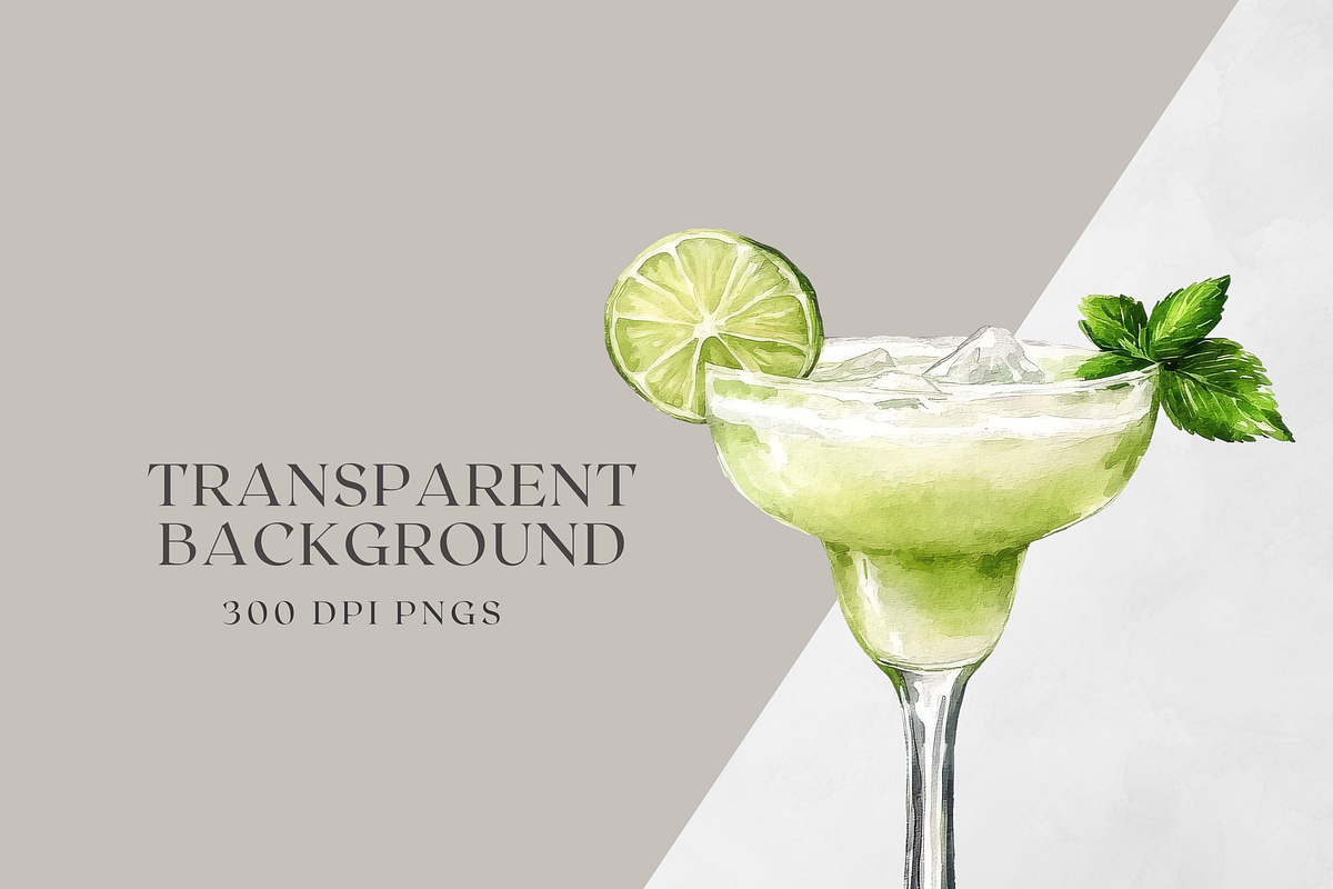 Watercolor Classic Cocktails Clipart, a Decorative Illustration by ThaismotaCreativeCo (Photo 6 of 6)