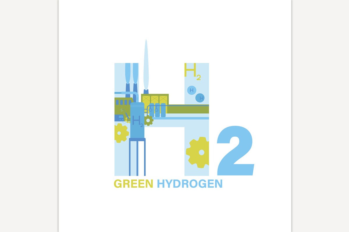 Green and blue hydrogen production., an Outline Icon by Anna's Shop